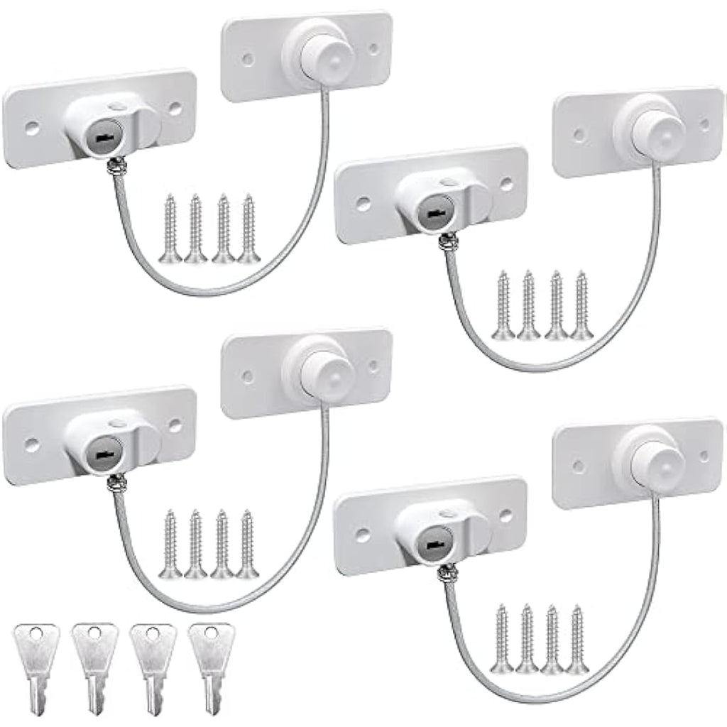 Jolof Store Window Restrictors – 4 Pack Child Safety Cable Locks for UPVC