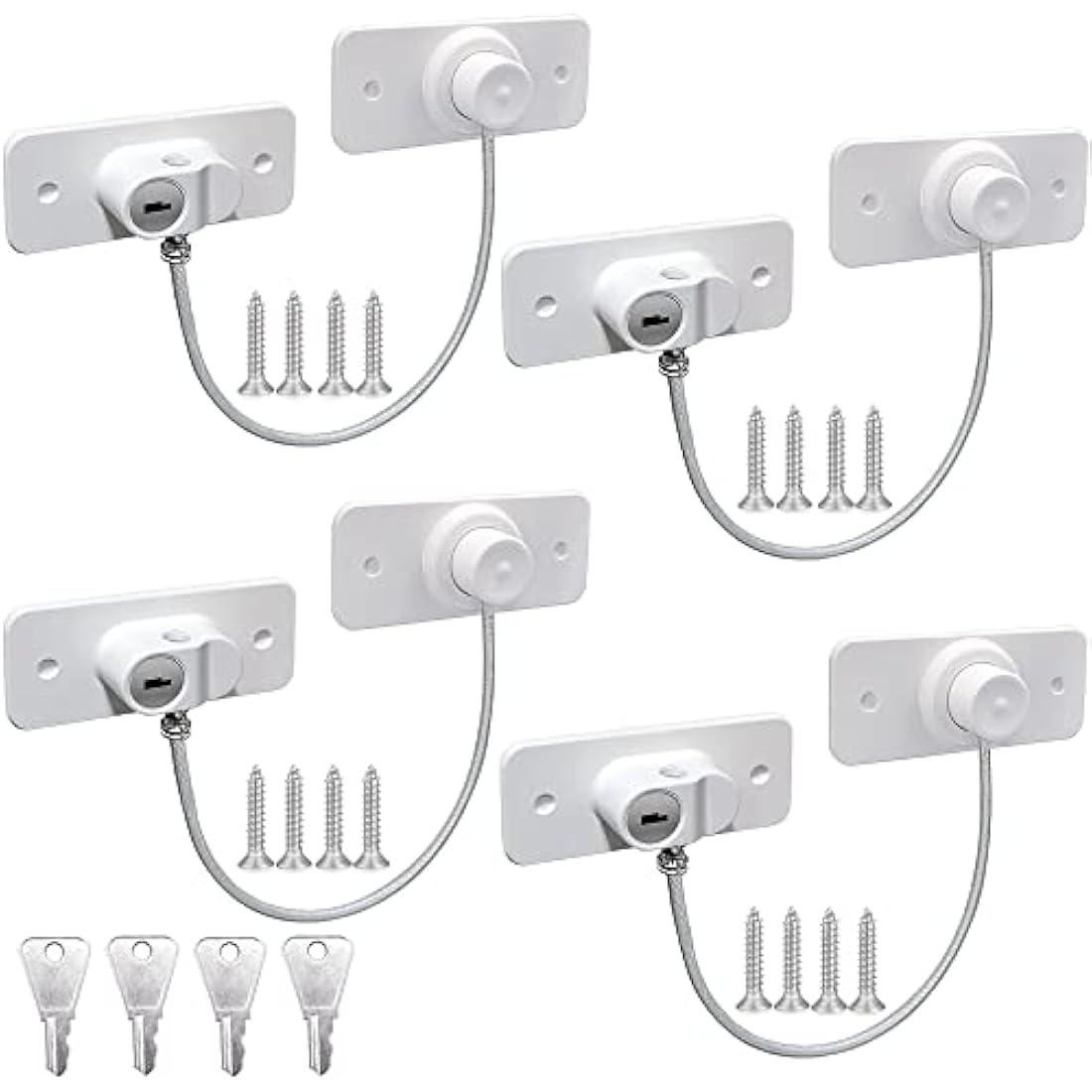 Jolof Store Window Restrictors – 4 Pack Child Safety Cable Locks for UPVC
