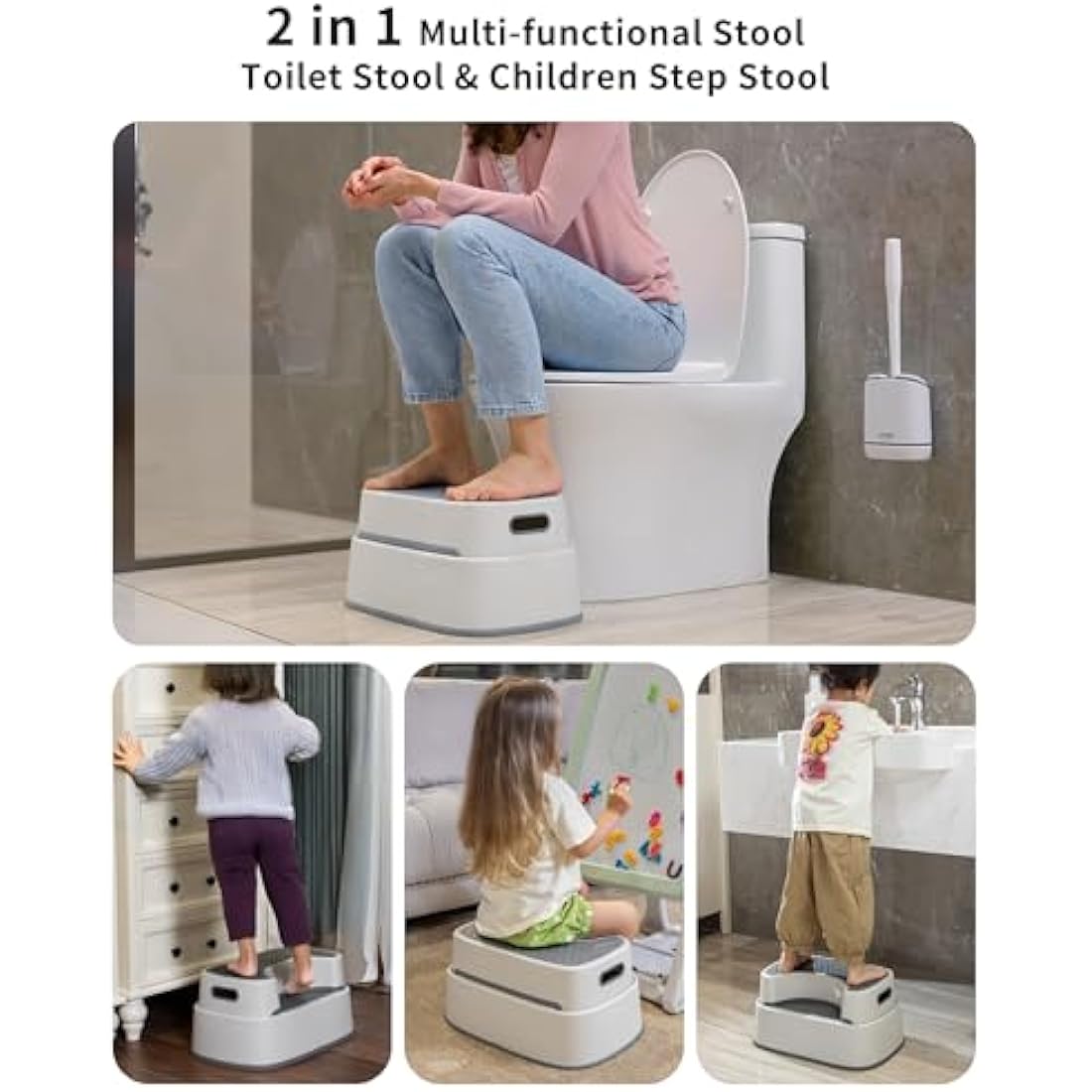 MR.SIGA Toilet Stool – Heavy Duty Non-Slip Squatty Potty for Adults & Kids