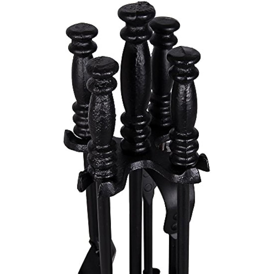 Malham 5 Piece Fireplace Companion Set | Black Steel Tools