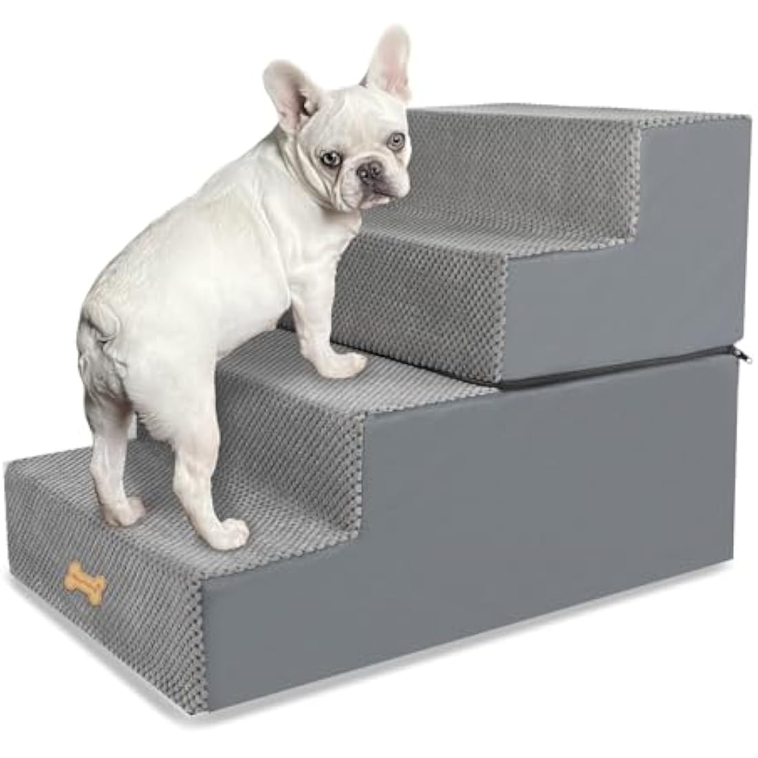 Nepfaivy 4-Step Foam Dog Stairs – Non-Slip Pet Steps for High Beds