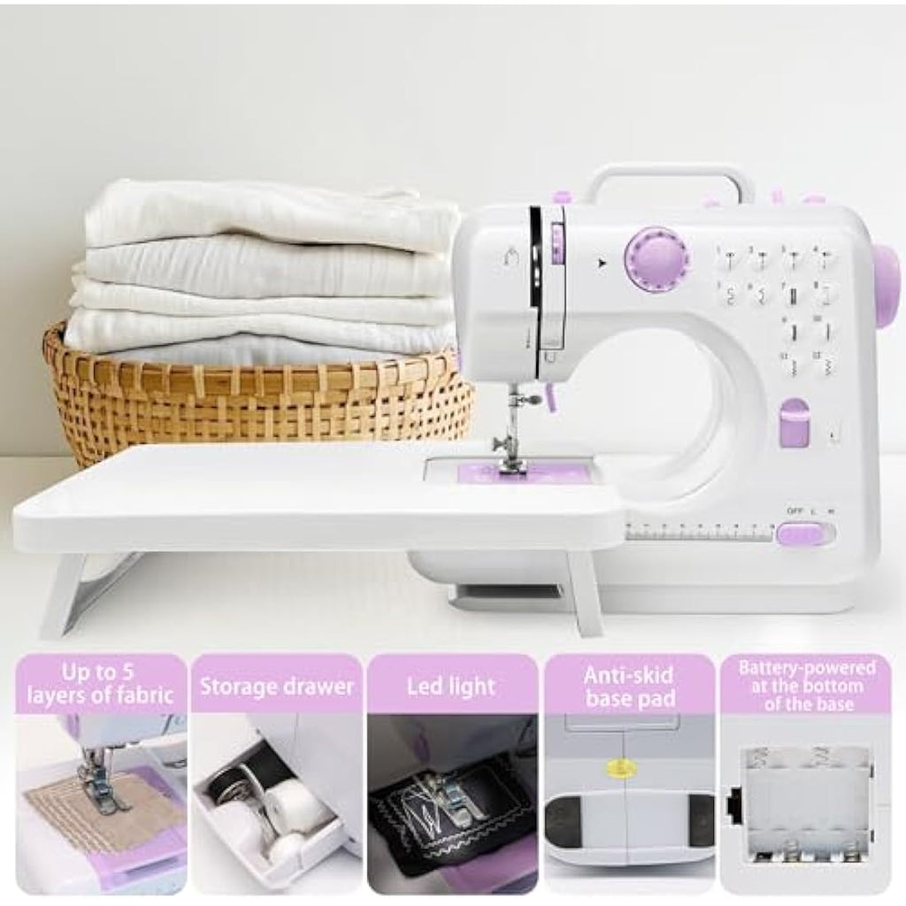 Mini Portable Sewing Machine | 12 Stitches & LED Light Kit