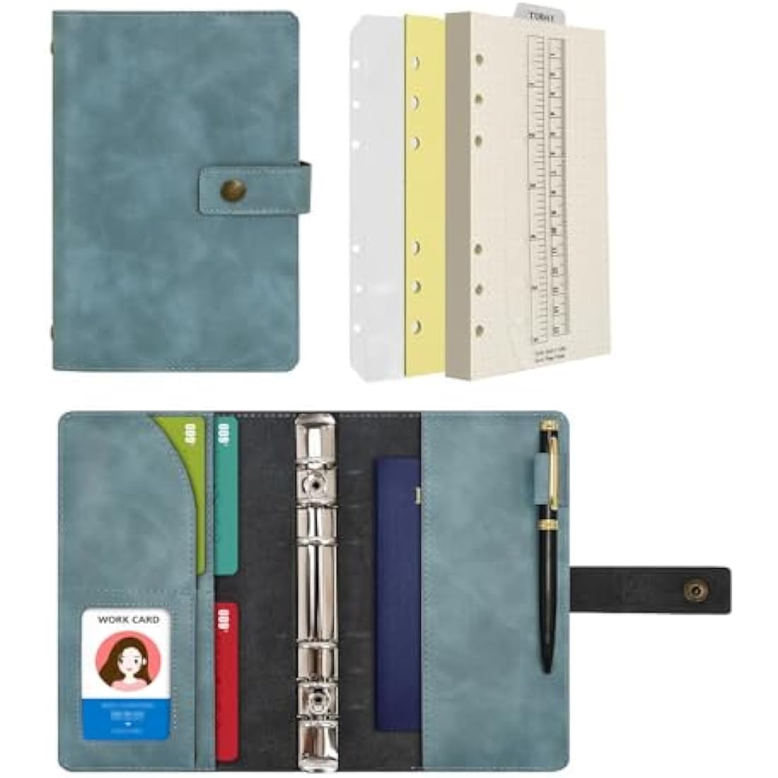 Jolof Store A6 Refillable Leather Notebook – Dot Grid Spiral Journal