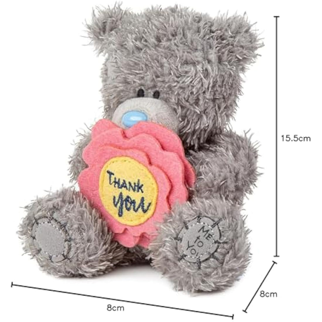 Me To You Tatty Teddy Thank You Flower Plush Bear - 4 Inch Gray Soft Toy