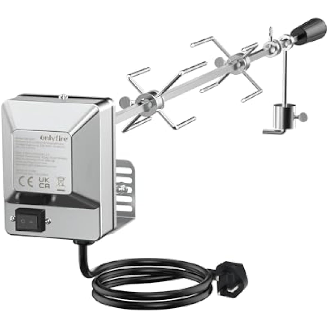 Onlyfire Universal BBQ Rotisserie Kit | 90cm Roast Spit & SS Motor