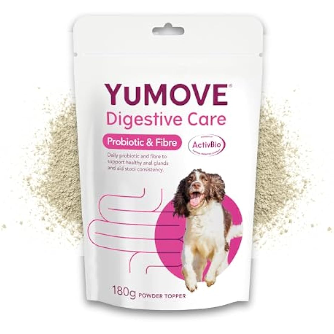 YuMOVE Digestive Care & Fibre Dog Probiotic Supplement for Gut Health – 180g
