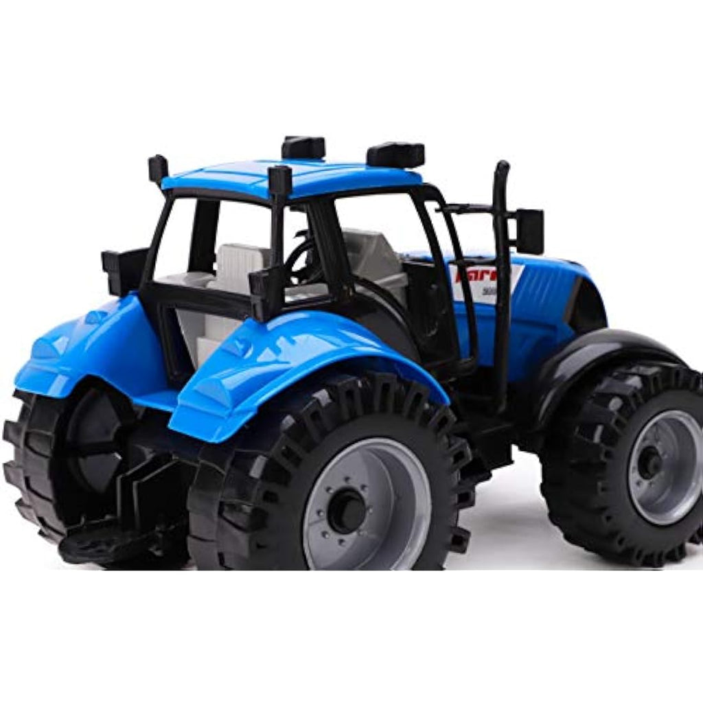 Toyland Friction Powered Farm Tractor with Opening Hood - Blue