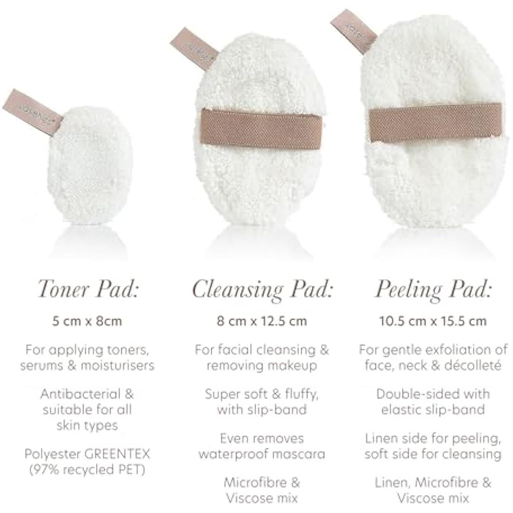 waschies Reusable Face Pads Gift Box – 7 Pack White Microfibre Set