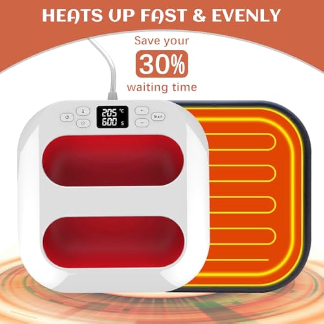 9" x 9" Heat Press Machine – Portable Sublimation & HTV Iron