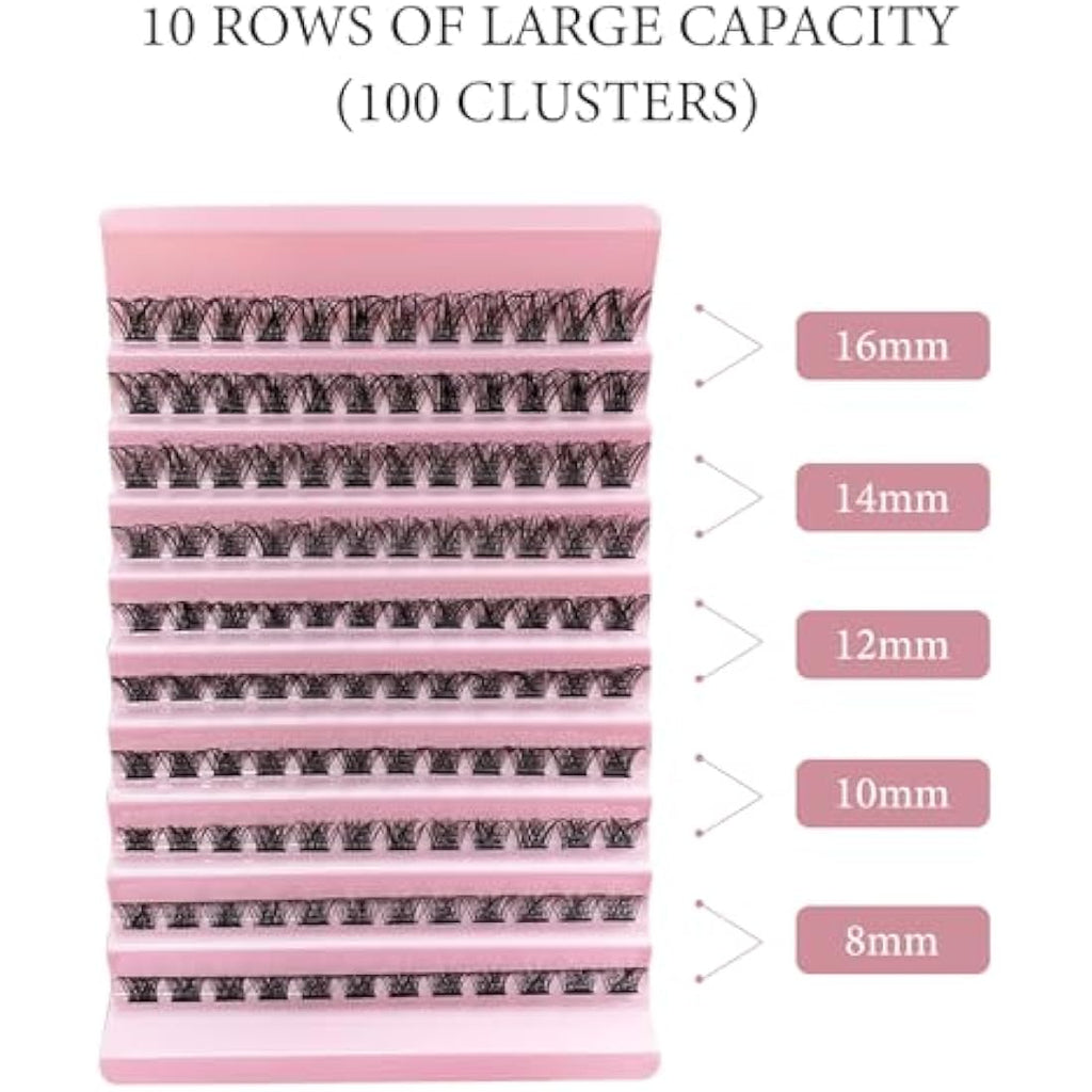 CNMTCCO Lash Clusters – 120Pcs D Curl DIY Individual Wispy Lashes