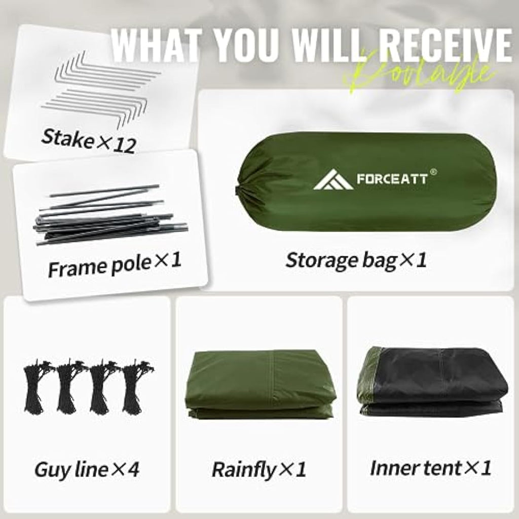 Forceatt 3-Person Backpacking Tent | PU3000mm Waterproof Camping Tent