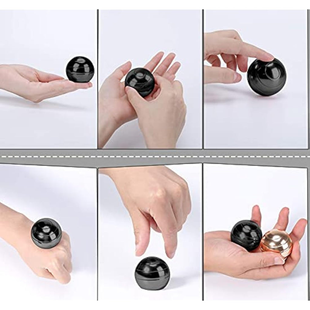 CaLeQi Kinetic Desk Toy – Metal Optical Illusion Rotating Stress Ball
