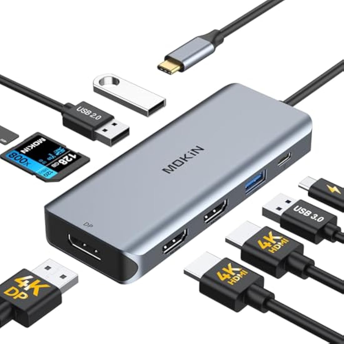 9-in-1 USB C Docking Station – Triple Monitor 4K HDMI Adapter