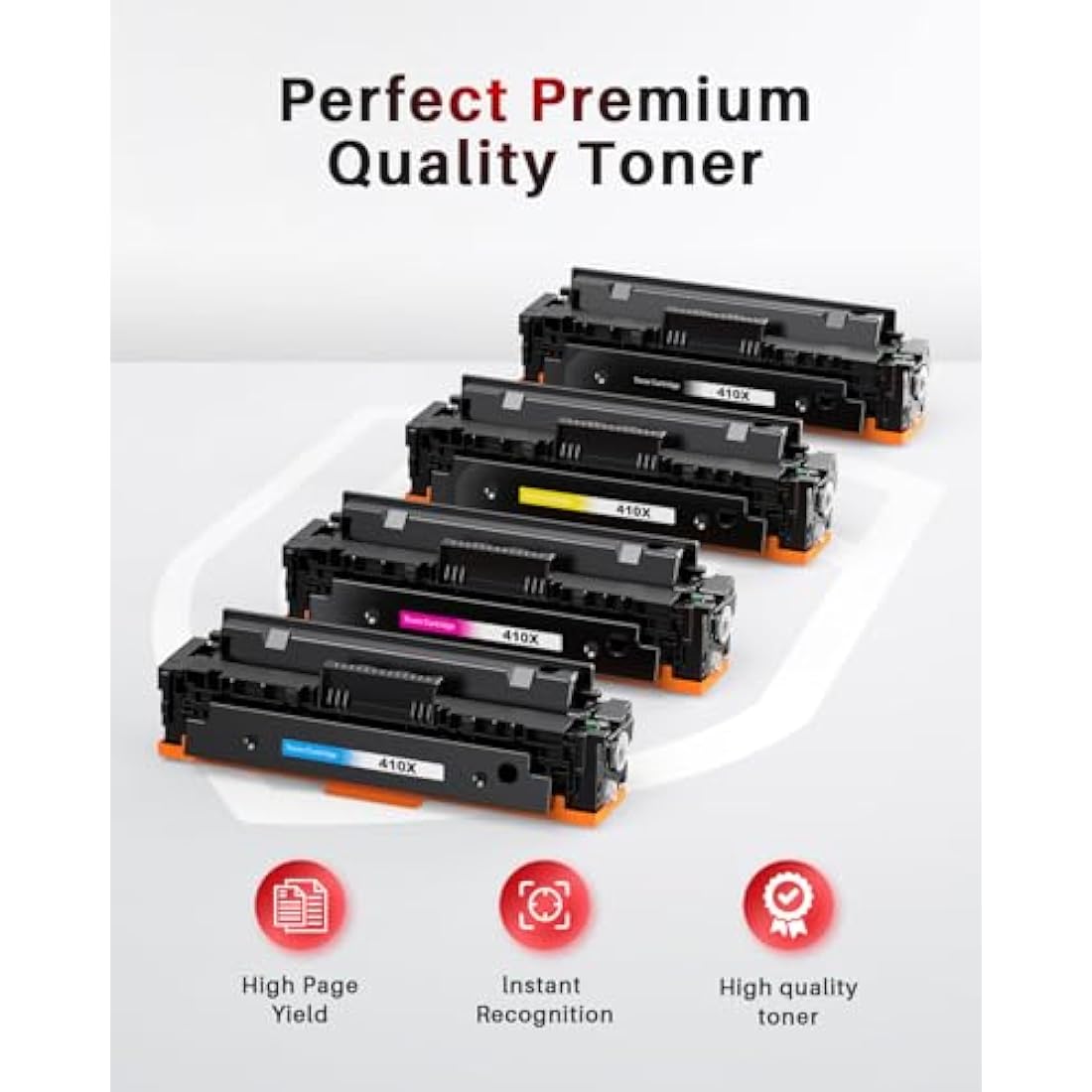 Halloya 410X CF410X High Yield Toner Cartridges for HP LaserJet Pro - 4 Pack