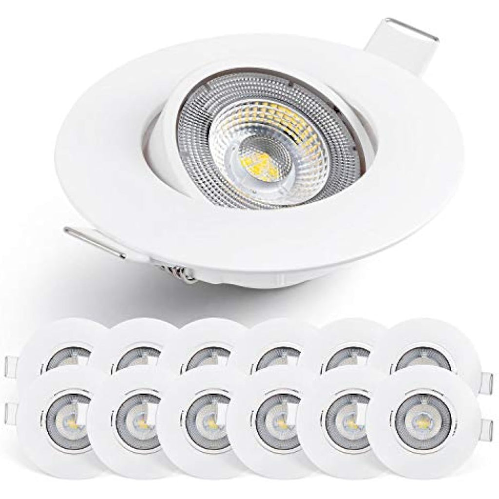 EMOS LED Recessed Ceiling Spotlights - 5W Cold White Ultra Slim - Pack of 12