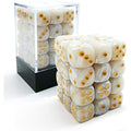 Bescon Marble White 12mm 6-Sided Dice Set | 36 Count Block of D6