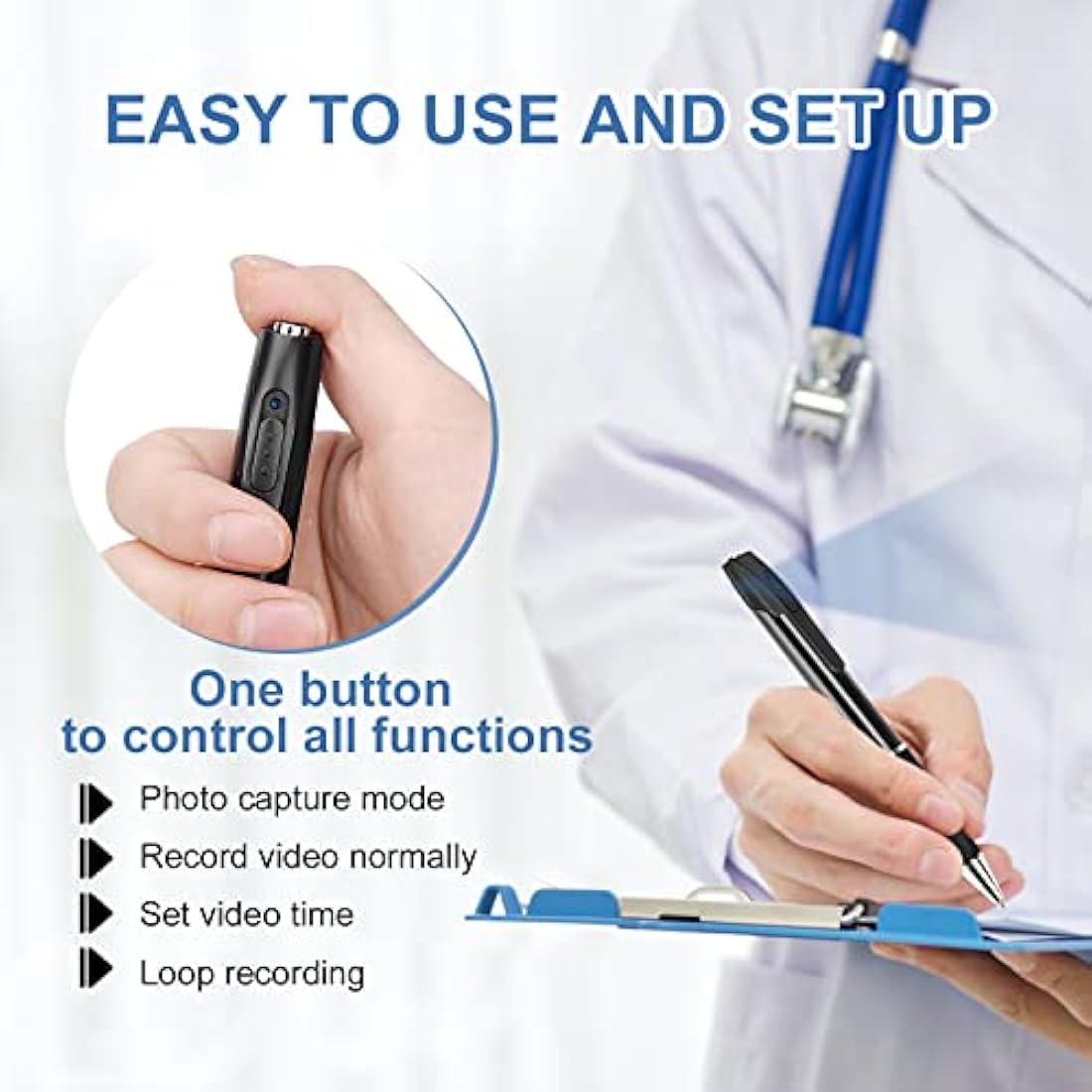 FINSUI 1080P Spy Camera Pen | Hidden Portable Pocket Cam with 32GB SD Card