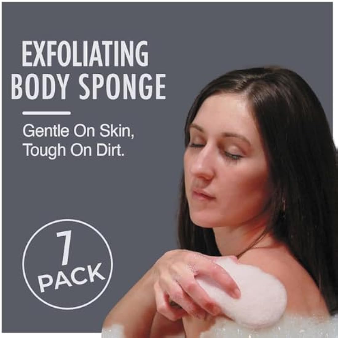 HartFelt Exfoliating Body Scrub Sponge Set | 7pk Gentle Skin Scrubber