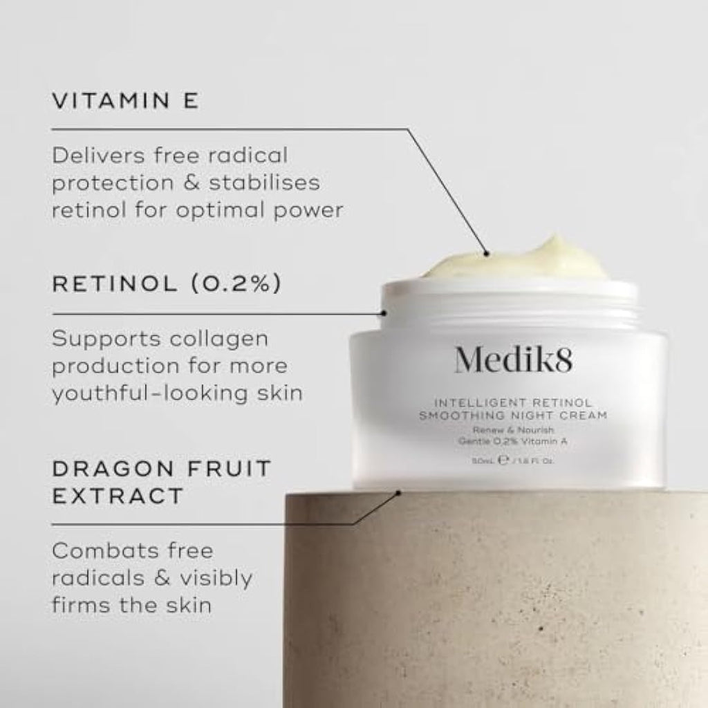 Medik8 Intelligent Retinol Smoothing Night Cream | 0.2% Vitamin A - 50ml