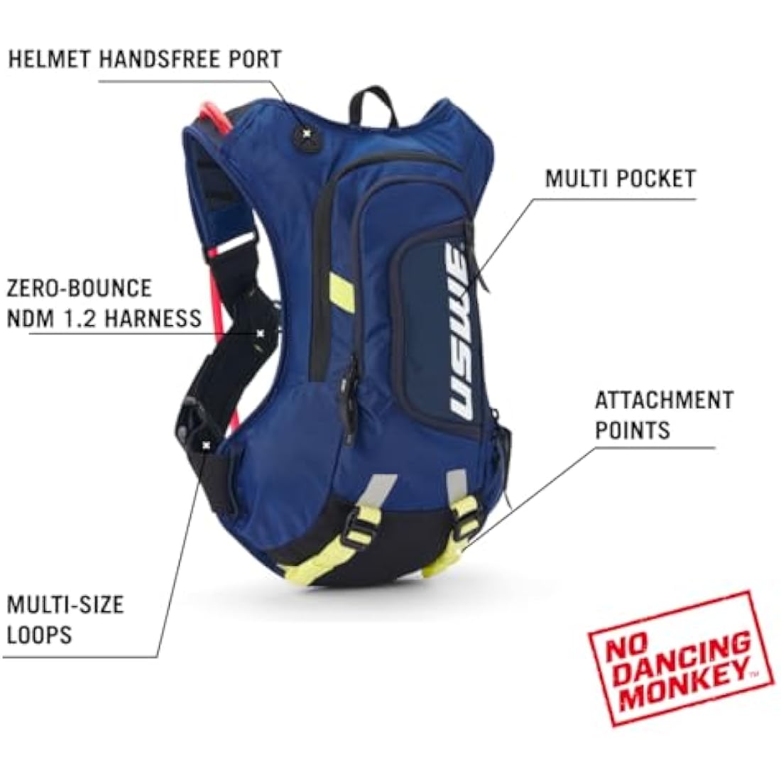 USWE Moto Hydro 8L Hydration Pack – Bounce Free Enduro Motorcycle Backpack