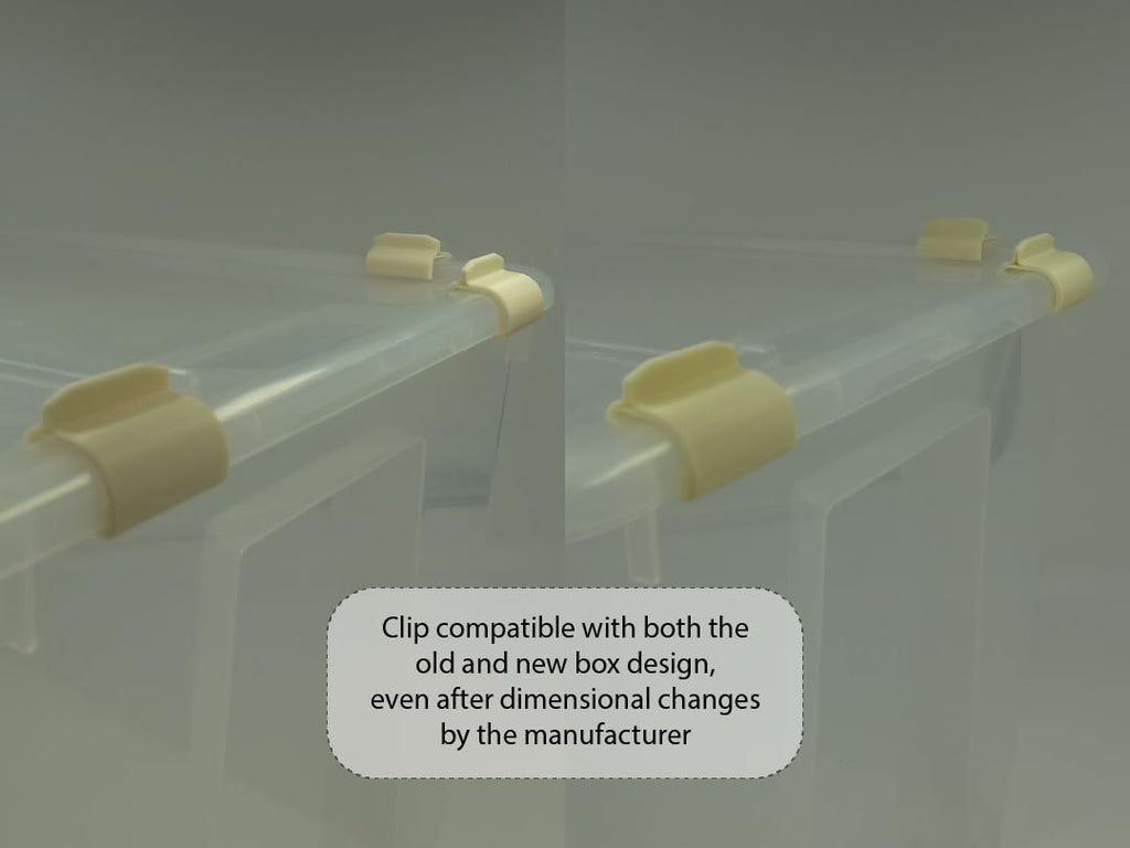 Locking Clips for IKEA Samla Box Boxes Rounded Compatible with Ikea-Samla Clips ... 4 Pieces, 5L/11L/22L - image 4