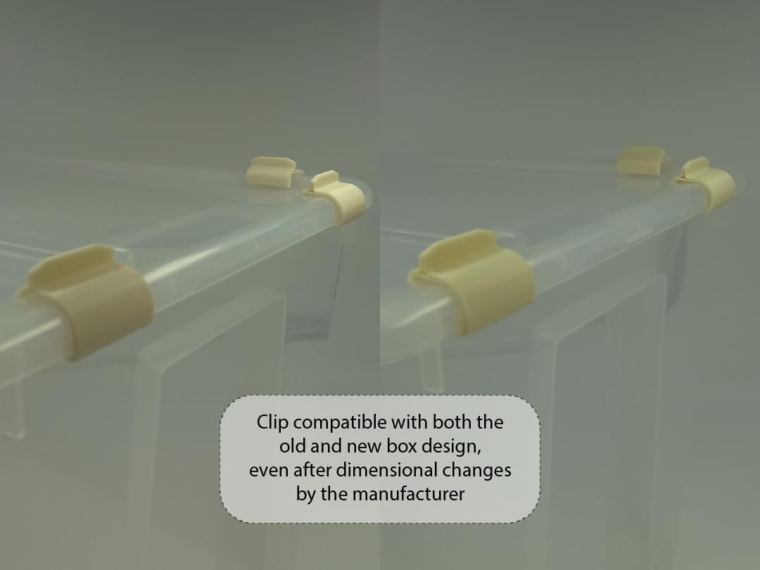 Locking Clips for IKEA Samla Box Boxes Rounded Compatible with Ikea-Samla Clips ... 4 Pieces, 5L/11L/22L - image 4