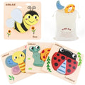 Airlab Wooden Animal Jigsaw Puzzles - 4 Pack Montessori Toddler Toys