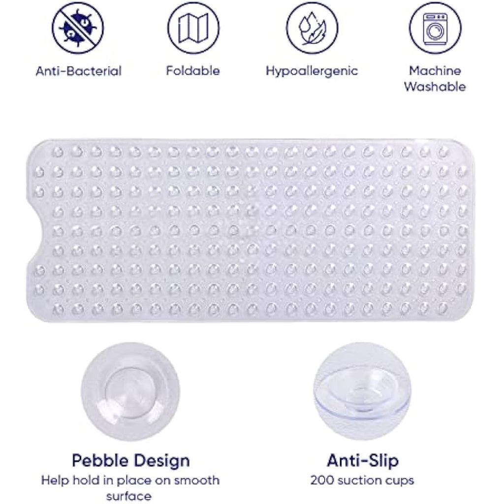 Jolof Store Non-Slip Shower Bath Mat – Anti-Mould PVC with Suction Cups