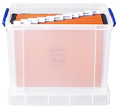 Really Useful Box 19 Litre Clear Plastic Storage Bins | Pack of 4