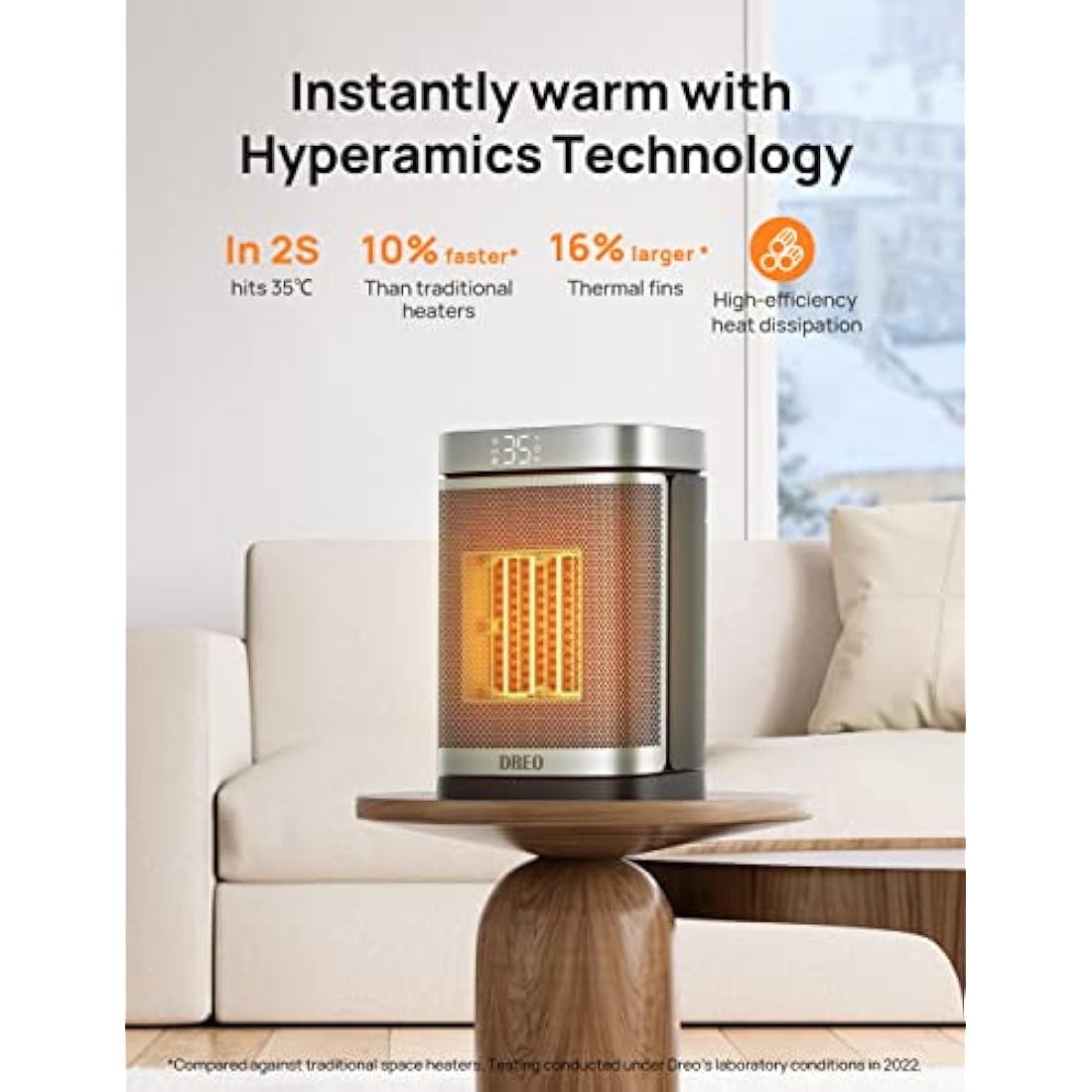 Dreo 1500W Portable Space Heater | 70° Oscillating PTC Ceramic Heater