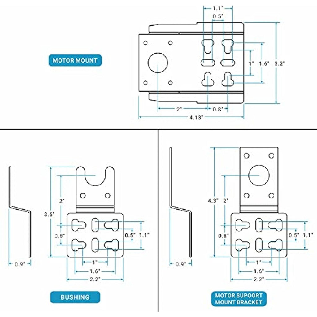 Universal Stainless Steel Rotisserie Motor Bracket Set