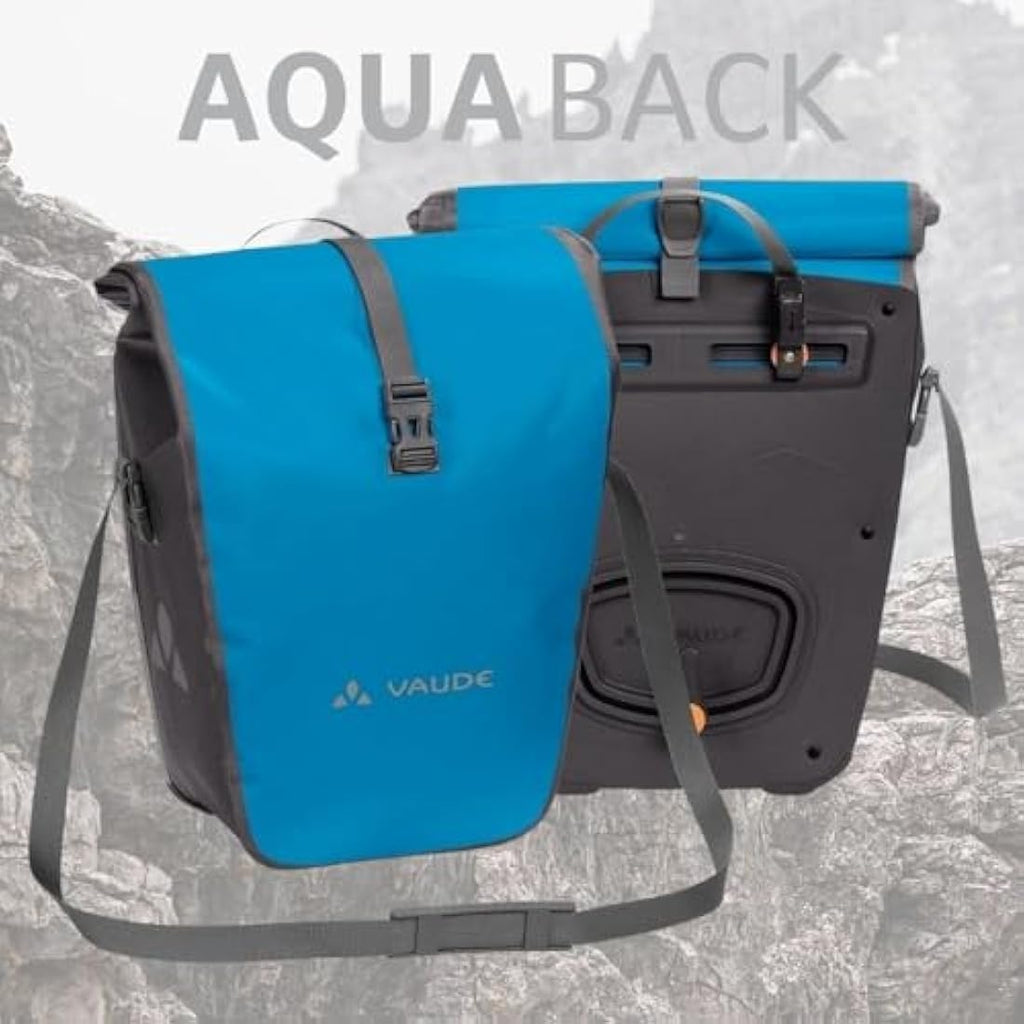 VAUDE Aqua Back Waterproof Bike Pannier – 24L Rear Rack Bag in Blue