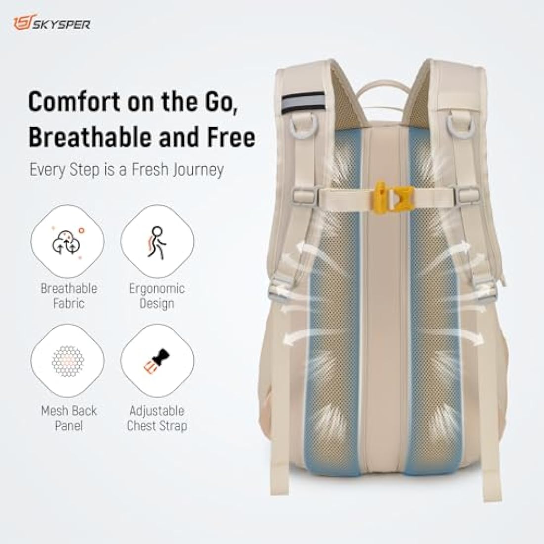 SKYSPER 25L Hiking Backpack – Lightweight 15.6" Laptop Travel Daypack