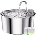 TOMXCUTE 3.2L Stainless Steel Cat Water Fountain | Ultra-Quiet Pet Dispenser