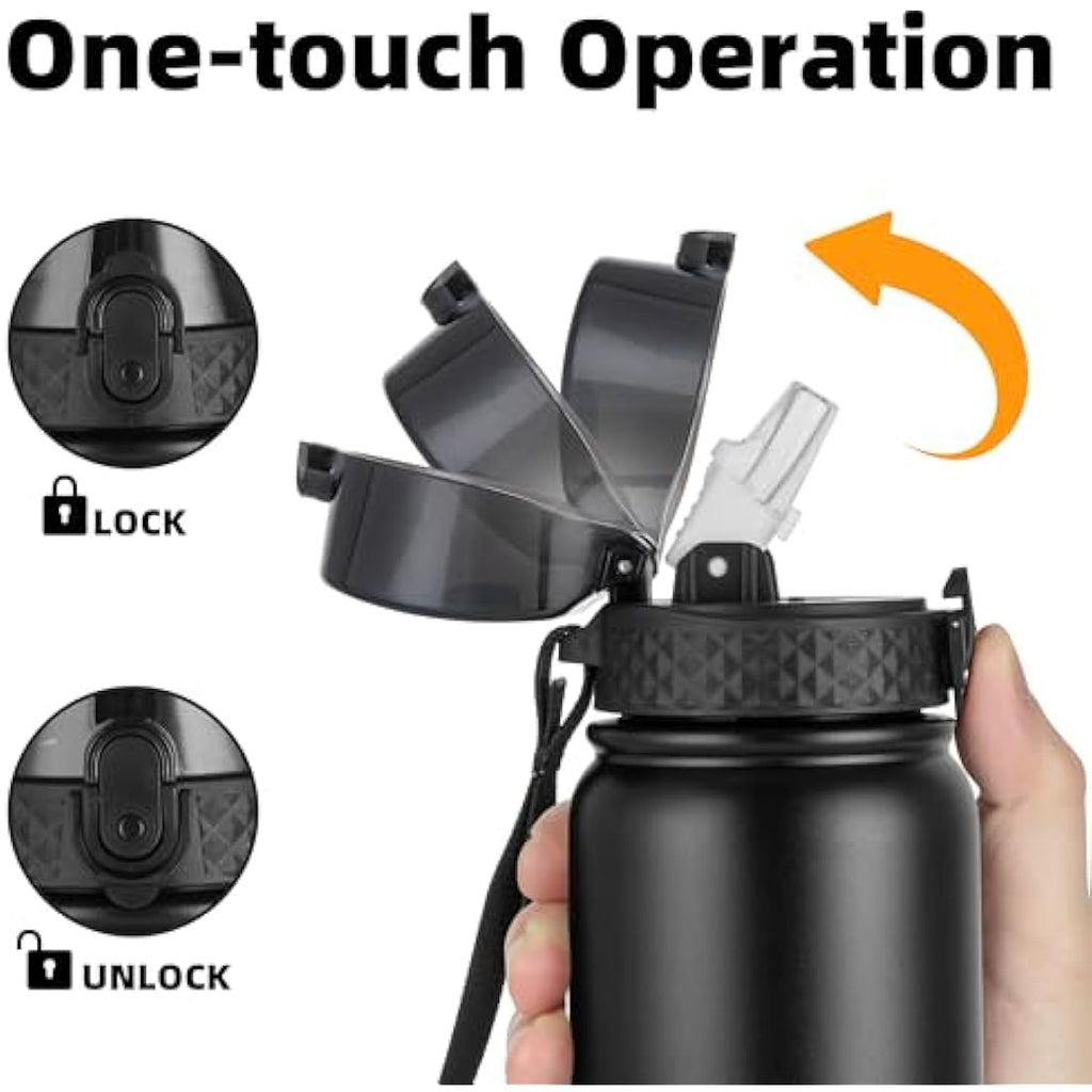 OLDLEY 1L Stainless Steel Water Bottle – Vacuum Insulated Leakproof Flask