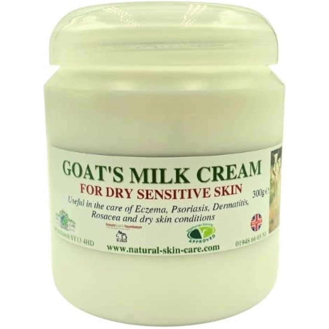 Elegance Natural Goats Milk Moisturising Cream for Sensitive Skin - 300g