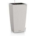 Lechuza Cubico Cottage 40 Self-Watering Planter | Light Grey Wicker