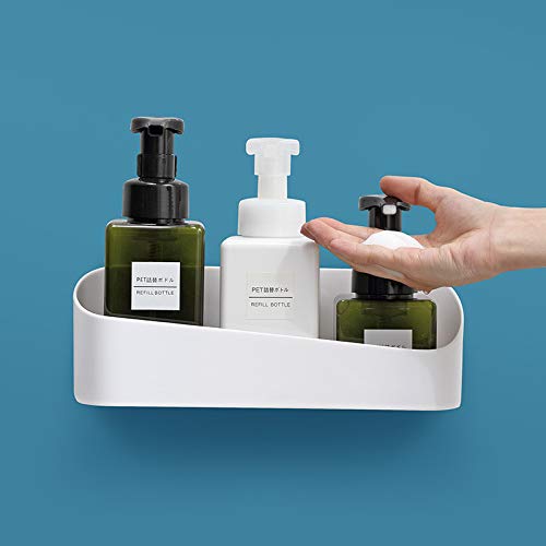 Minicoco Adhesive Shower Caddy – Wall Mounted Bathroom Shelf (White)