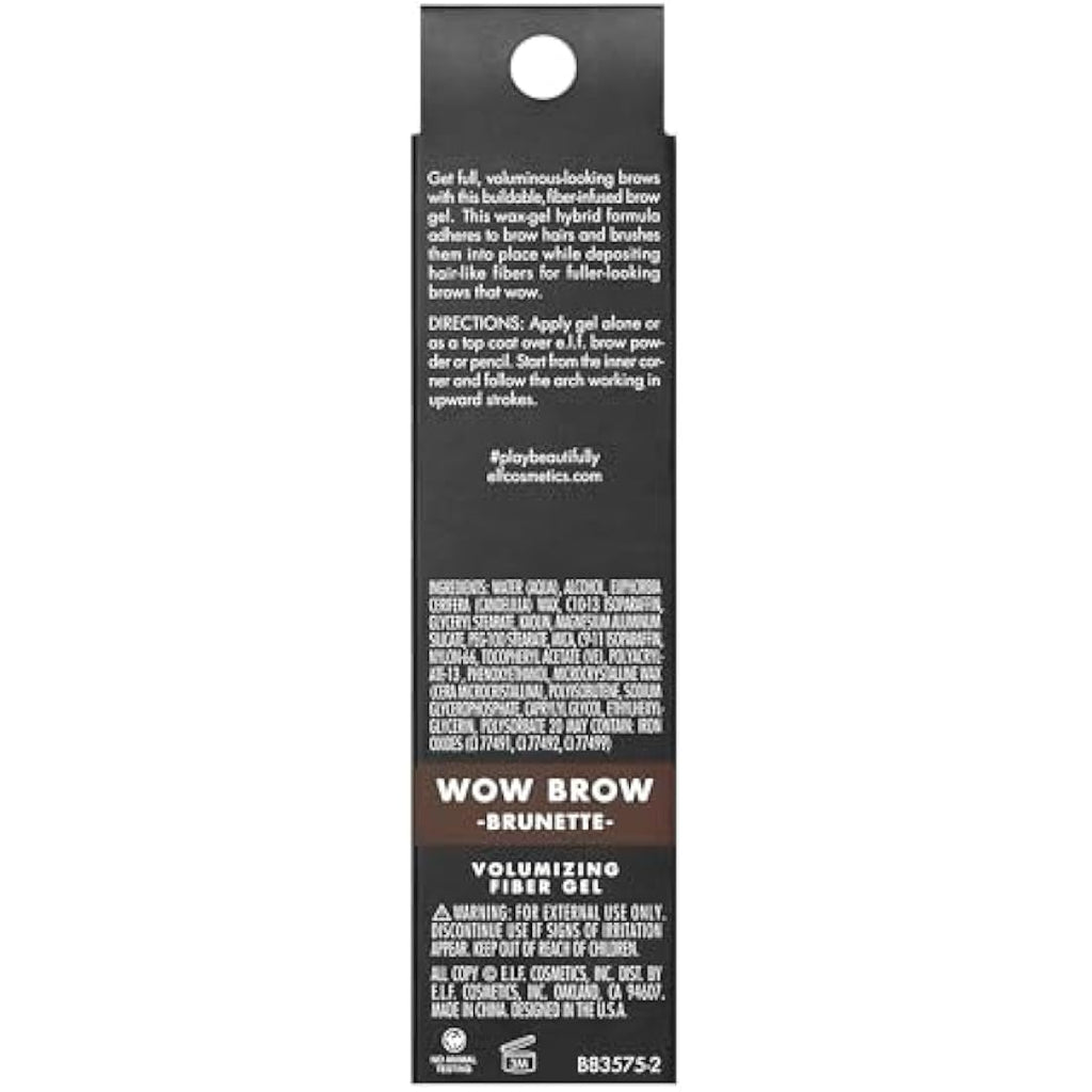 e.l.f. Wow Brow Gel – Volumizing Fiber-Infused Eyebrow Gel, Brunette