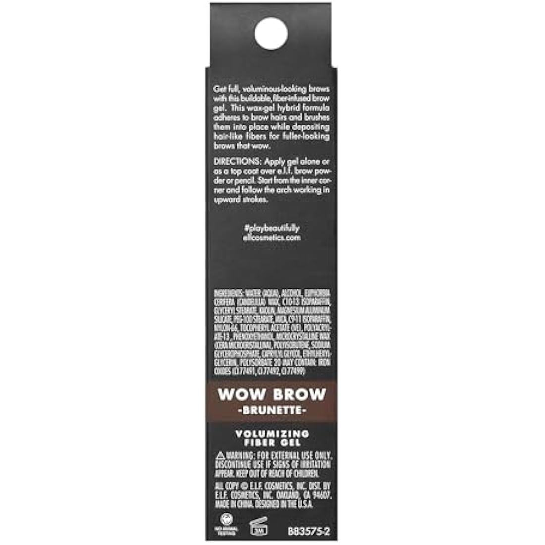 e.l.f. Wow Brow Gel – Volumizing Fiber-Infused Eyebrow Gel, Brunette
