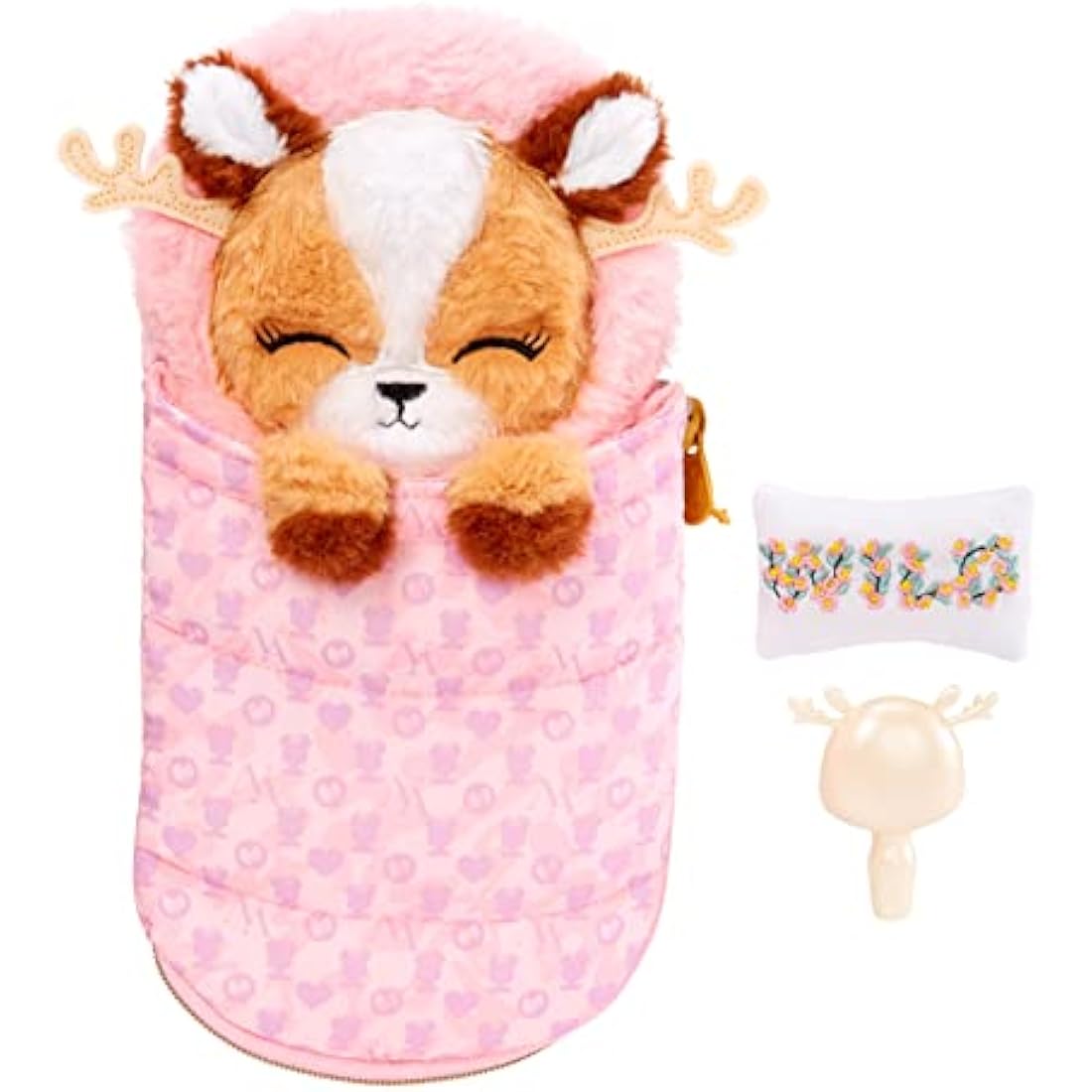 Na Na Na Surprise Camping Myra Woods Deer Plush Fashion Doll with Sleeping Bag
