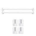 BANJILI 2-Pack Extendable Net Curtain Rods (60-105cm) with 4 Hooks