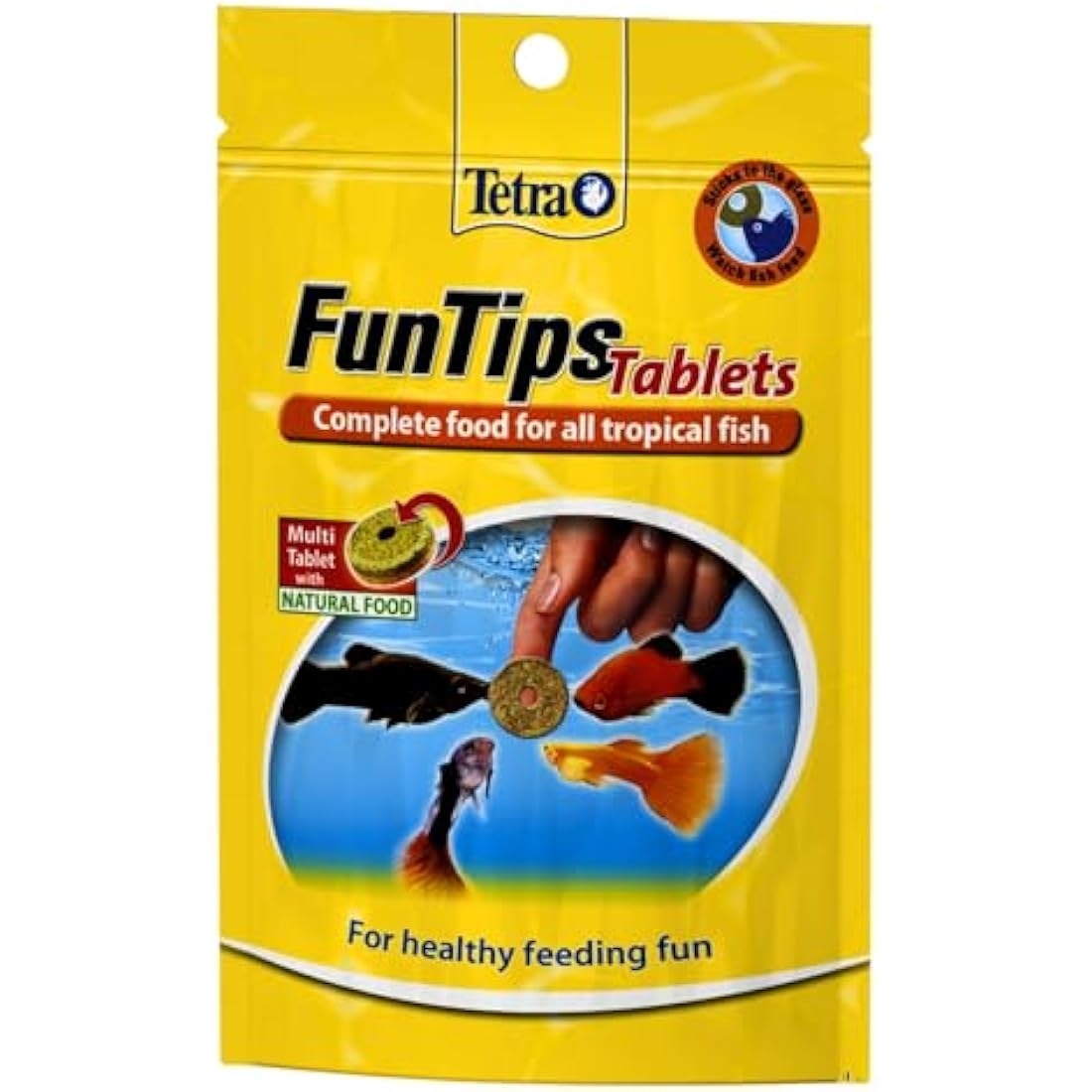Tetra Fun Tips Adhesive Fish Food Tablets for Tropical Fish - 20 Count