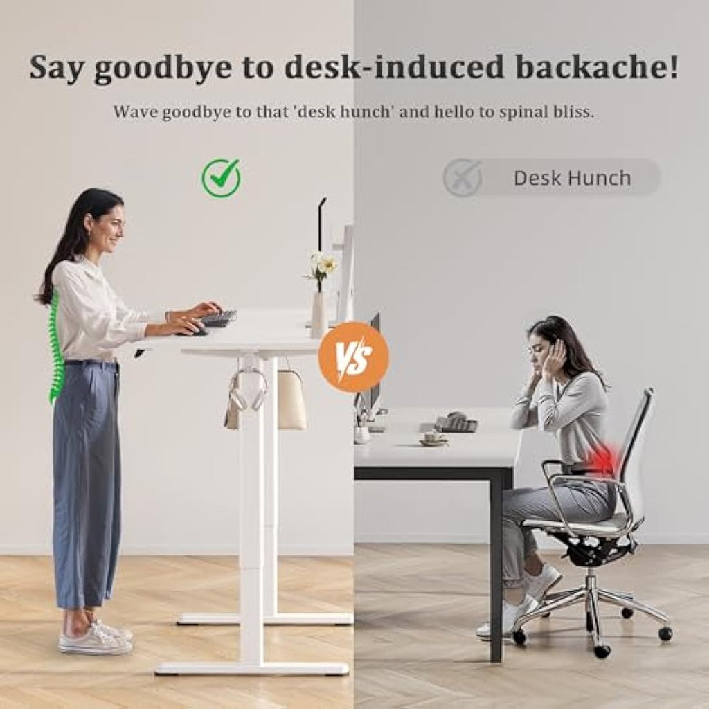Claiks Electric Standing Desk – 160x60 cm Height Adjustable White