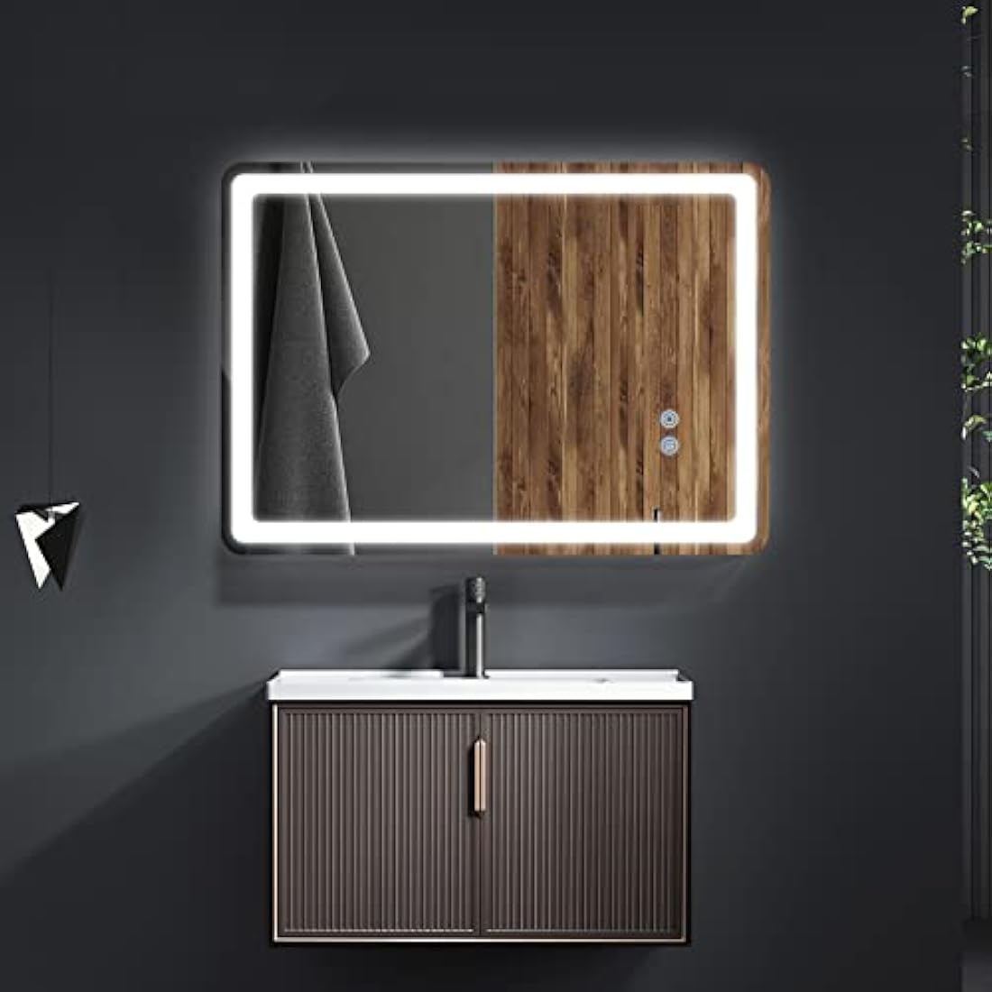 LED Bathroom Mirror | 50x70cm Anti-Fog Dimmable Vanity