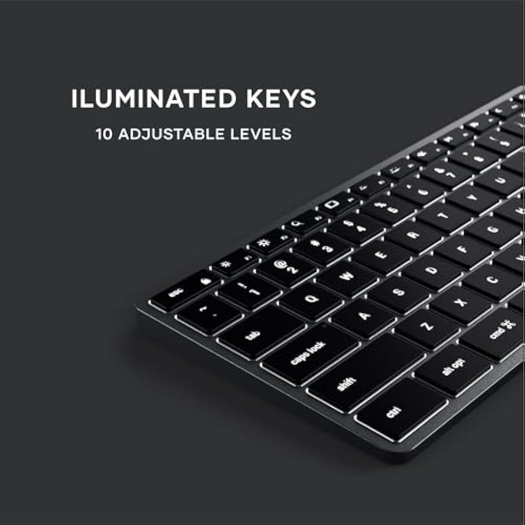 Satechi Slim X3 Bluetooth Backlit Keyboard with Numeric Keypad - Space Grey