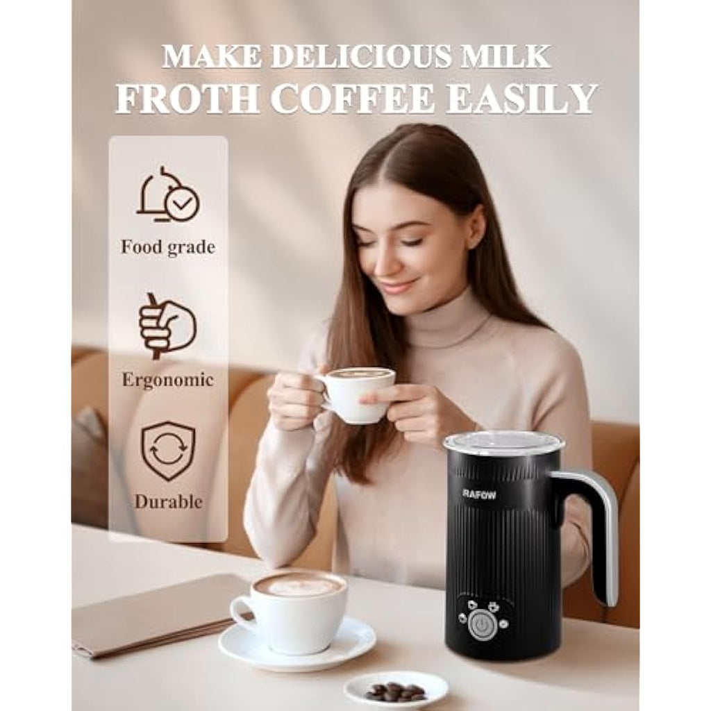 4-in-1 Electric Milk Frother | 350ml Magnetic Steamer & Warmer