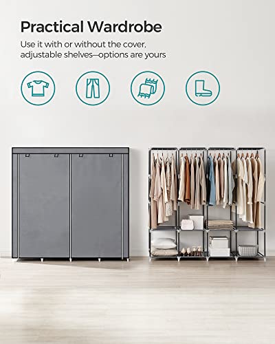 SONGMICS Portable Clothes Wardrobe – Large Fabric Closet with 4 Rails