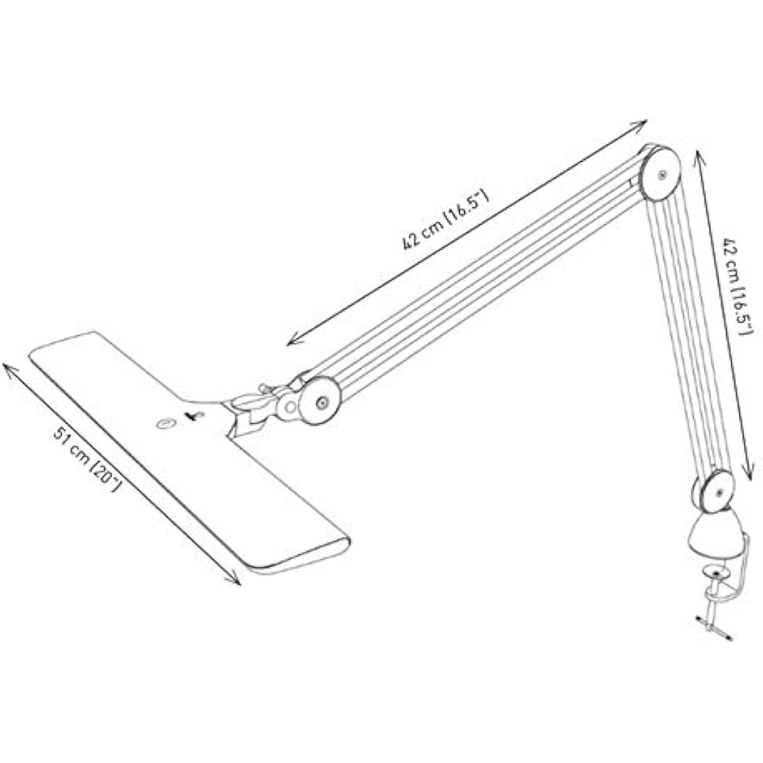 Daylight Lumi LED Task Lamp – 95+ CRI Dimmable Craft Desk Light