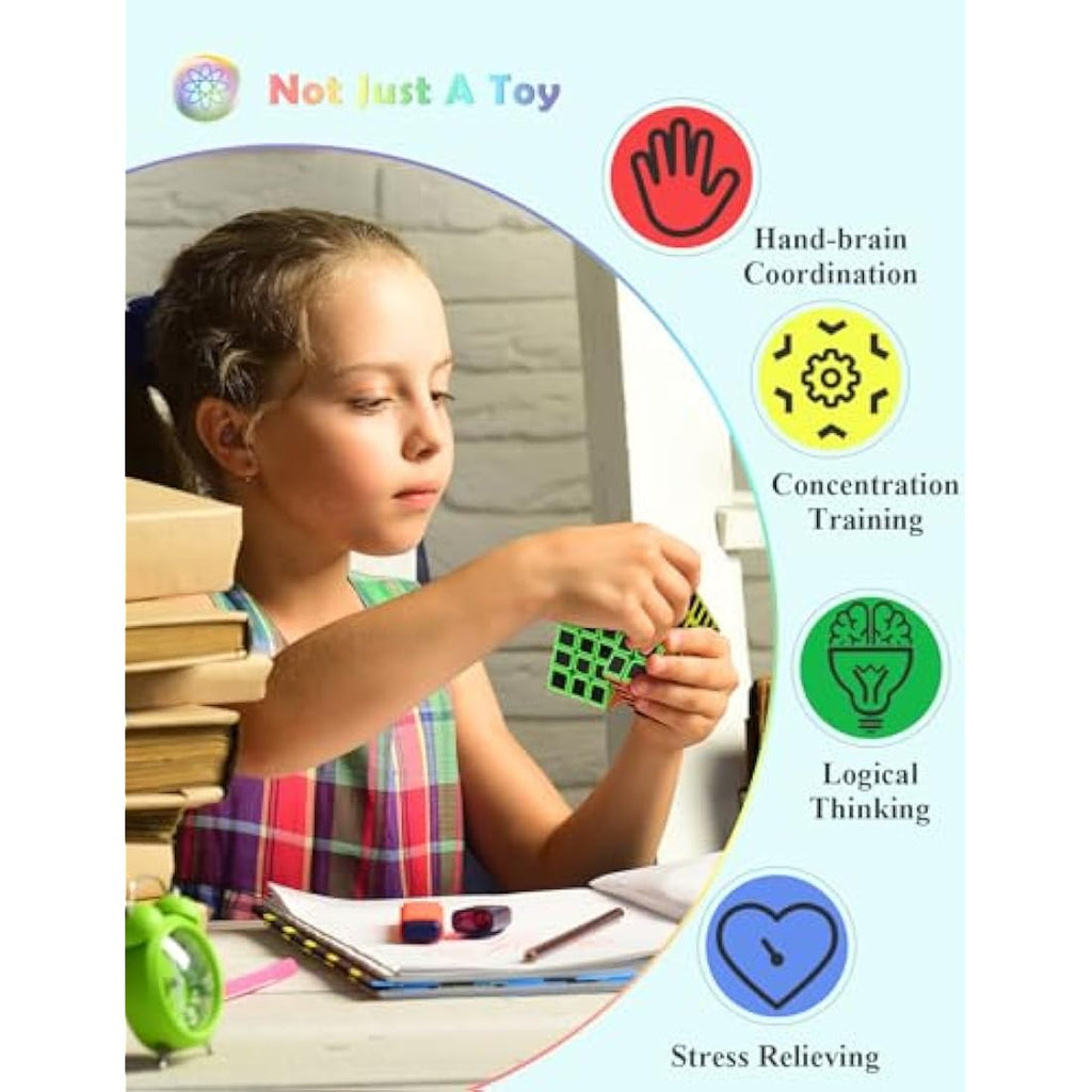 Roxenda 5x5 Speed Cube – Carbon Fiber Sticker Magic Puzzle for Kids